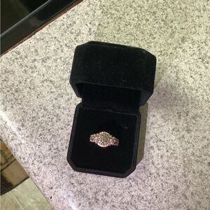 14 kt rose gold champagne diamond ring.